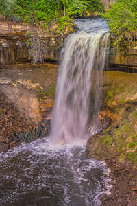 A flowing waterfall