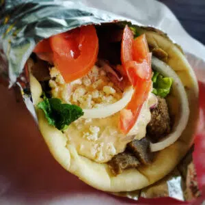 Close-up of a gyro