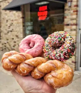 A handful of donuts