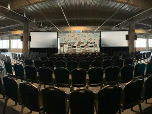 Chairs set up in The Overlook at Mall of America