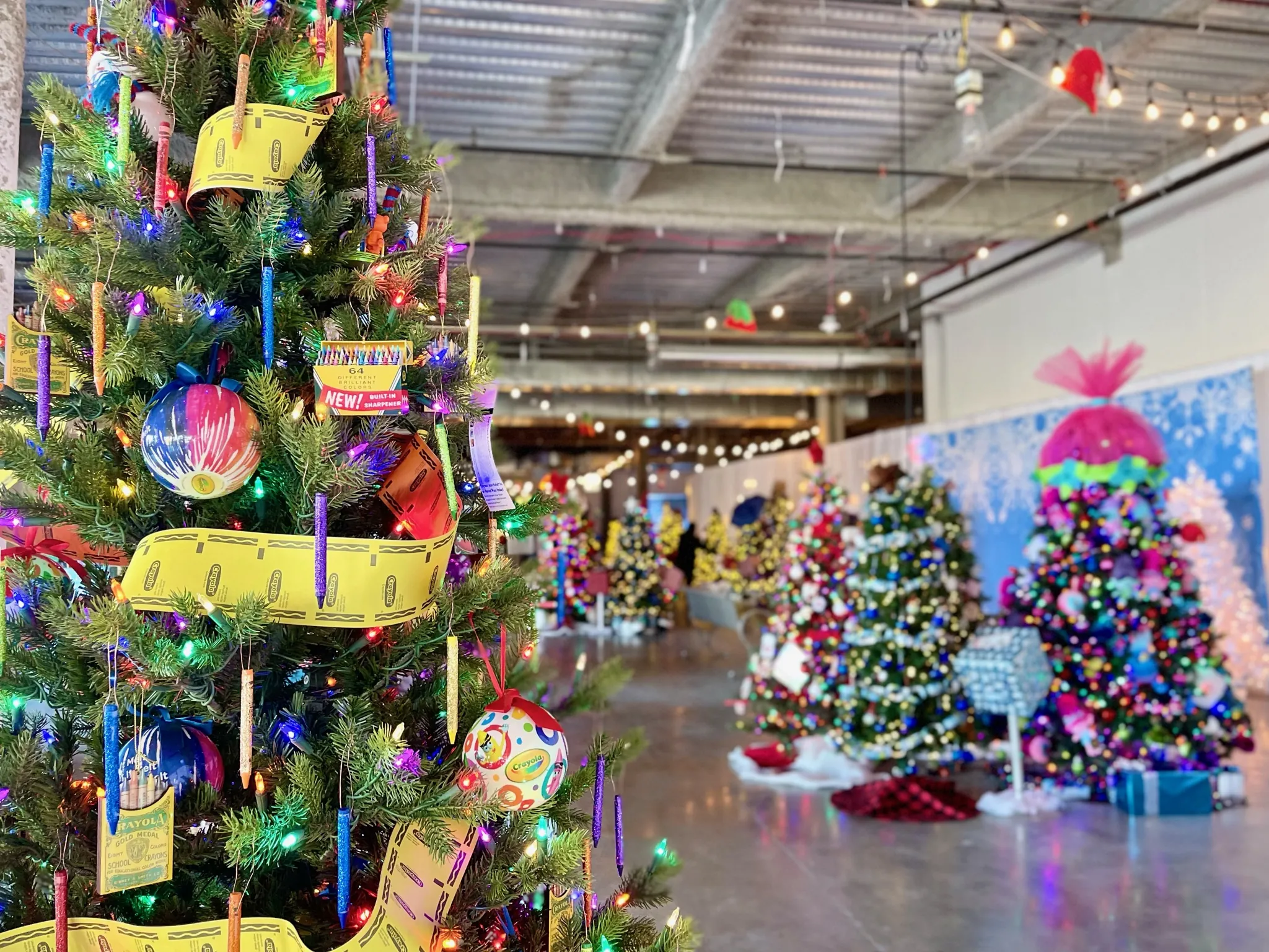 Crayola Experience tree at Festival of Trees