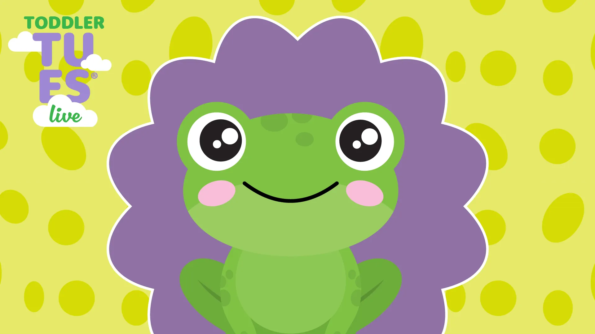 A smiling frog graphic