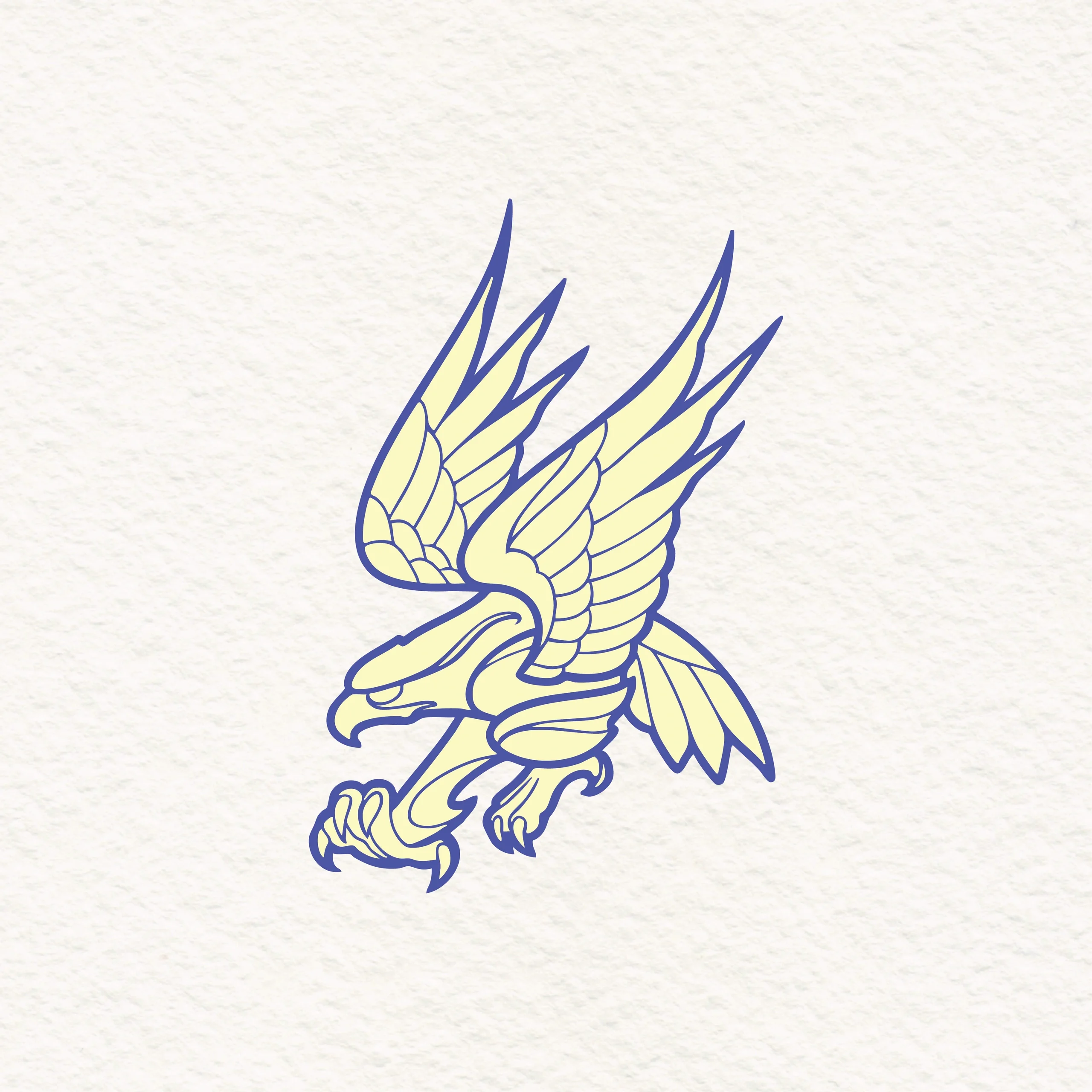 Graphic illustration of an eagle spreading its talons